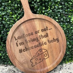 Wooden Cheese Board with Fun Engraving
